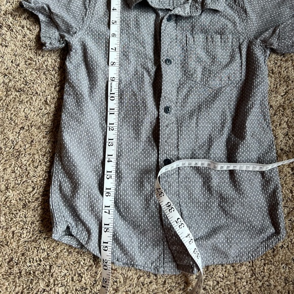 Tea Kids Button Up Shirt Gray Dots Large 8 - Picture 5 of 5
